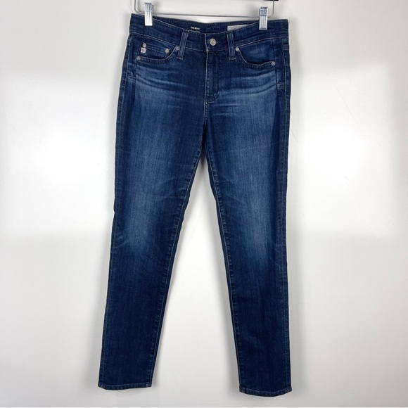 AG Jeans The Beau Slouchy Skinny Jeans Dark Wash Faded Women's Size 25R - Picture 1 of 10
